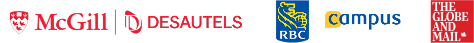 Header logo - Finances Personnelles Pour Tous Par McGill, RBC Campus, The Globe and Mail